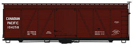 Fowler 36' Wood Boxcar Canadian Pacific 104258 Red With White Lettering (HO Scale)