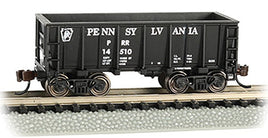 Pennsylvania Railroad (Black, Plain Keystone) Ore Car #14510 - Flat-Bottom - N Scale - Ready to Run Bachmann 18655