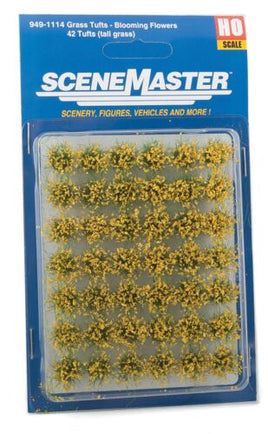 Yellow Blooming Flowers 1/2" 1.2cm Tall (42 Pack)