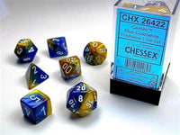 Gemini: Polyhedral Blue-Gold/White Dice Set (7)