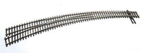Code 83 Nickel Silver DCC-Friendly Curved Turnout - 20 and 24" Radii -- Left Hand