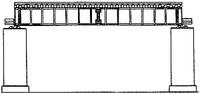 N Scale Deck Girder Bridge -- 4-31/32" 124mm Long (black)