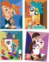 Square Heads Inspired by Picasso Sticker Collage Kit