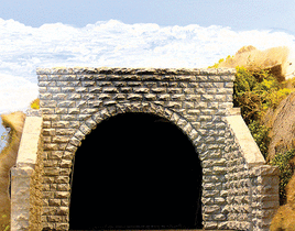 Track Cut Stone Tunnel Portal Double