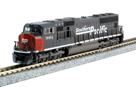 EMD SD70M with Standard Flat Radiators, Standard DC. Southern Pacific Number 9804. gray and red; Speed Lettering.