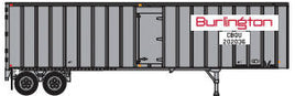 Flexi-Van 40' Exterior-Post Semi Trailer with Curb Door - Assembled -- Chicago, Burlington & Quincy CBQU 8 (silver, white Logo Panels, red)