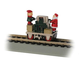Gandy Dancer Operating Handcar Standard DC Christmas with Santa & Elf