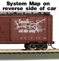 Atchison, Topeka & Santa Fe (Boxcar Red; Map Scheme, "Grand Canyon Line") 40' HO Scale Steel Boxcar