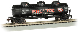 40' 3-Dome Tank Car - Ready to Run - Silver Series(R) -- Protex Industries POAX #1054 (black, red, white)