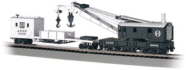 Atchison, Topeka & Santa Fe (black, silver) 250-Ton Crane Derrick with Boom Tender