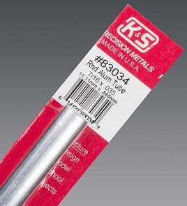 K & S Precision Metals #83034 - 7/16''x12'' Round Aluminum Tube .035 Wall
