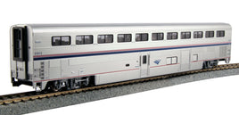 Superliner I Coach-Baggage, Lighted - Ready to Run -- Amtrak 31035 (Phase VI; silver, blue, red)