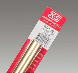 K & S Precision Metals #8139 - 1/2" x 36" Single Round Brass Tube