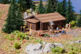 Log Cabin with Barbecue Pit
