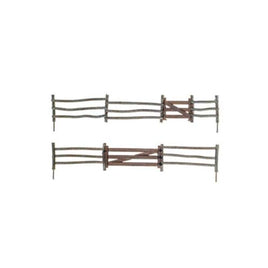 Log Fence - Kit with Gates, Hinges & Planter Pins -- Total Scale Length: 192' 58.5m