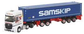 Mercedes-Benz Actros SSC with D-Tec Combitrailer and Container - Assembled -- John Mitchell (white, blue, red)	 N