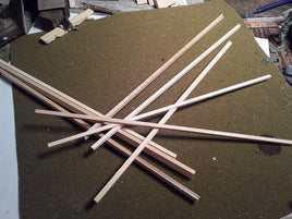 2" (.024") HO Scale Lumber (Actual Length per Piece 11") -- 2 x 3" 5.1 x 7.6cm pkg(14)