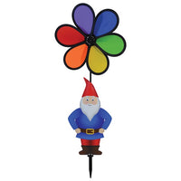 Gnome With Rainbow Flower 10" Spinner