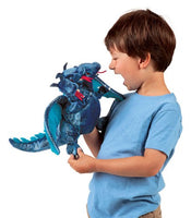 Blue Three-Headed Dragon Hand Puppet