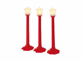 Classic Red Street Lamps (3 Per Pack) O Scale