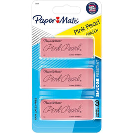 Paper Mate Pink Pearl Eraser 3 pk