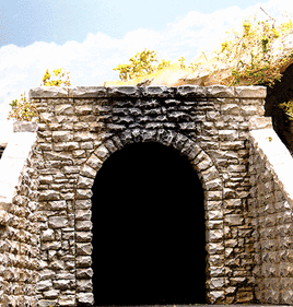 Single Track Random Stone Tunnel Portal