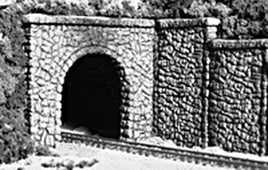 Single Track Tunnel Portals package(2; Unpainted Hyrdrocal(R) Castings) -- Random Stone