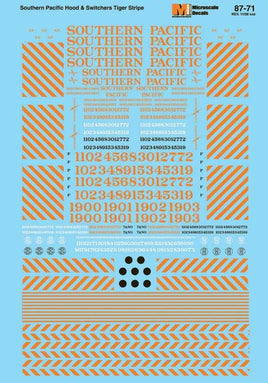 Southern Pacific - SP -- Early Diesel Switchers with Orange "Tiger Stripes" 1948-58 (use with #871223)