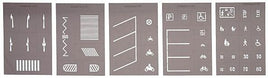 Street Marking Stencils -- 5 Stencils with 43 Symbols